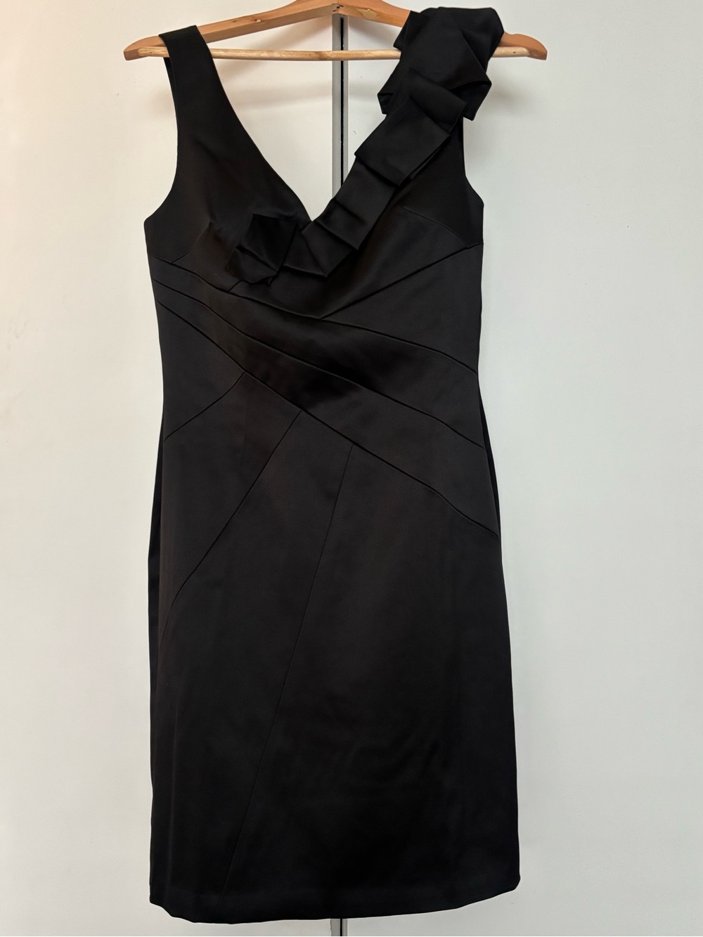 Max & Cleo Black One-Shoulder Ruffle Cocktail Dress